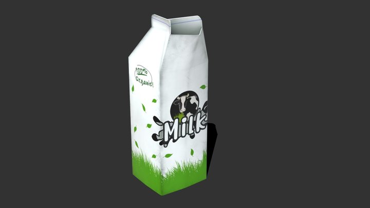Lowpoly Milk Carton 3D Model
