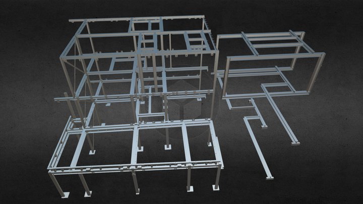 Structural Steelwork Beam and Column 3D Model