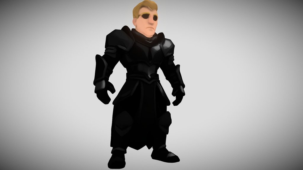 Black Paladin Lowpoly Handpainted