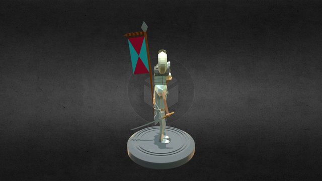 Zombie Samurai Lowpoly 3D Model