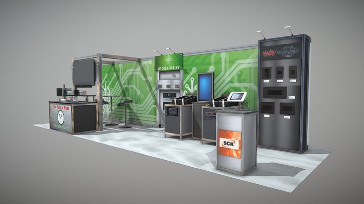 Kitchen Brains 10x30 Island Exhibit 3D Model