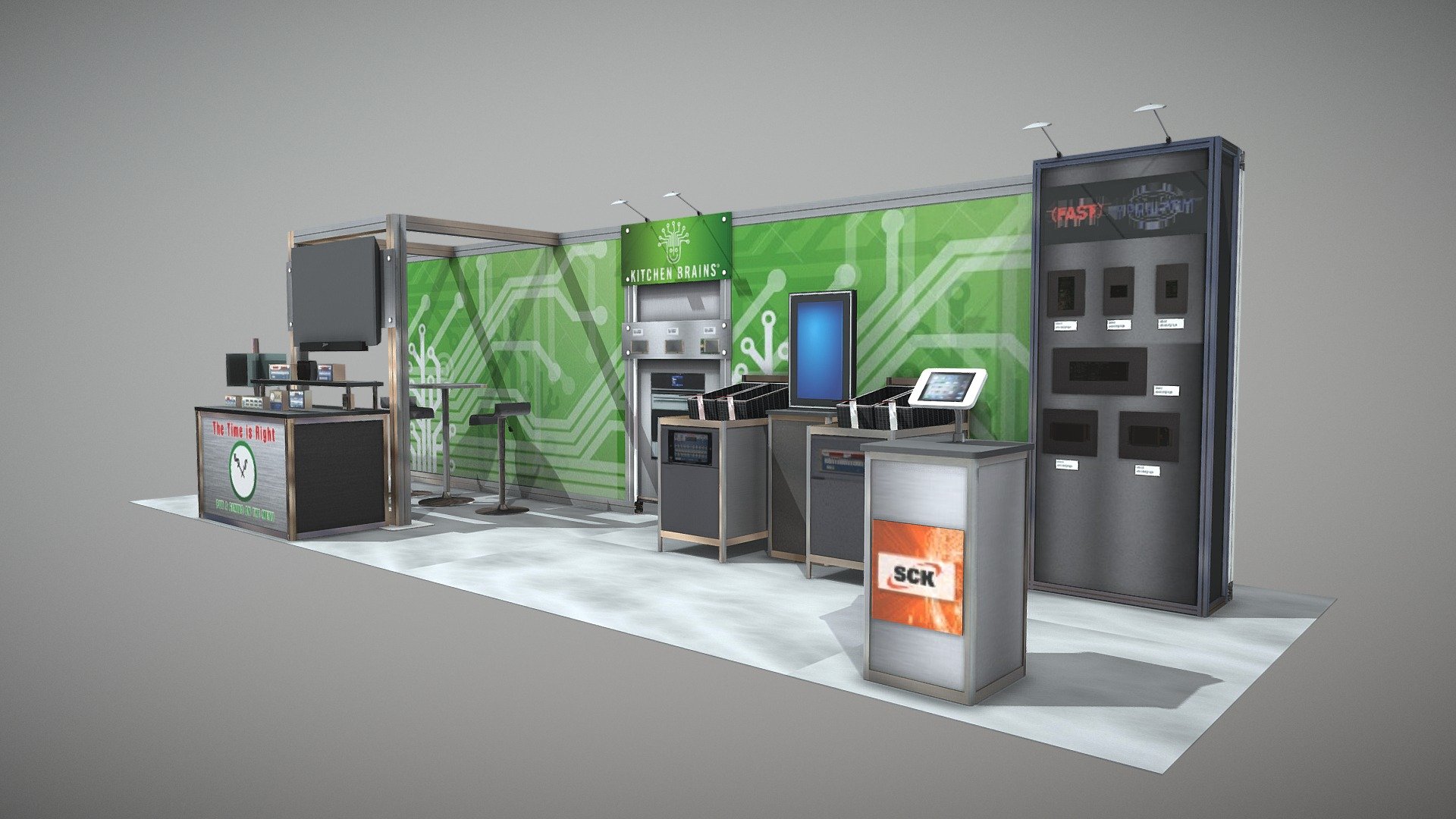 Kitchen Brains 10x30 Island Exhibit — Sketchfab embed 3D viewer