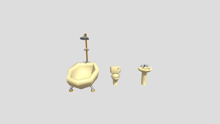 Gramma's house Bathroom set 3D Model