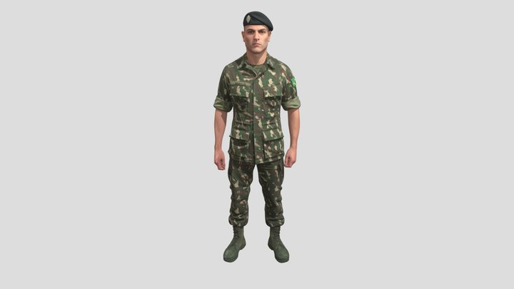 Brazilian Army Soldier in Camouflage – Modèle 3D gratuit STL