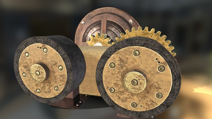 Old electric motor for ferris wheel_LP 3D Model