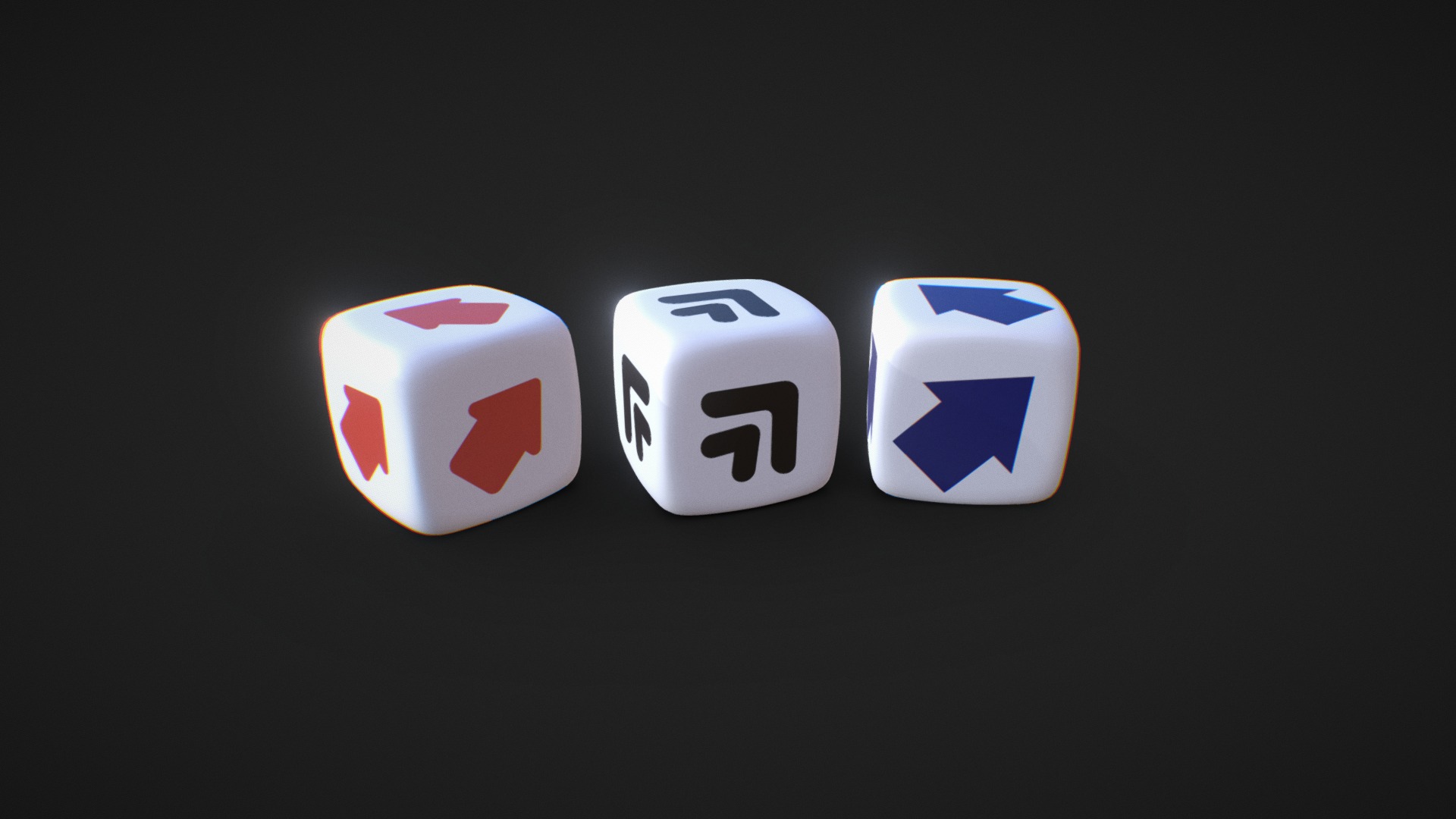 3D model Scatter Die Set - This is a 3D model of the Scatter Die Set. The 3D model is about a group of white and red dice.