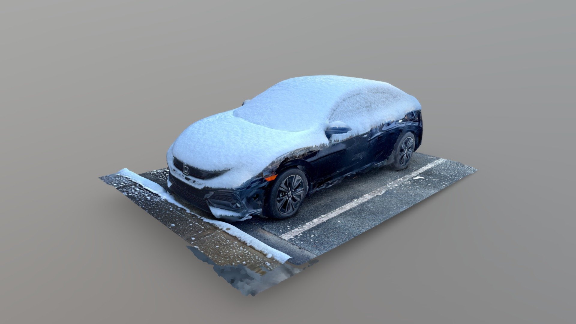 2019 Honda Civic Car in Snow / Polycam LiDAR