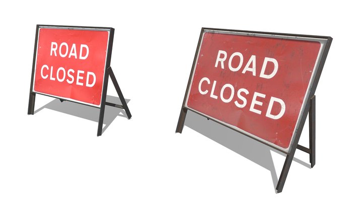 Road Closed Sign 3D Model