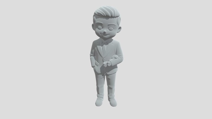 Young Executive in a Black Suit 3D Model