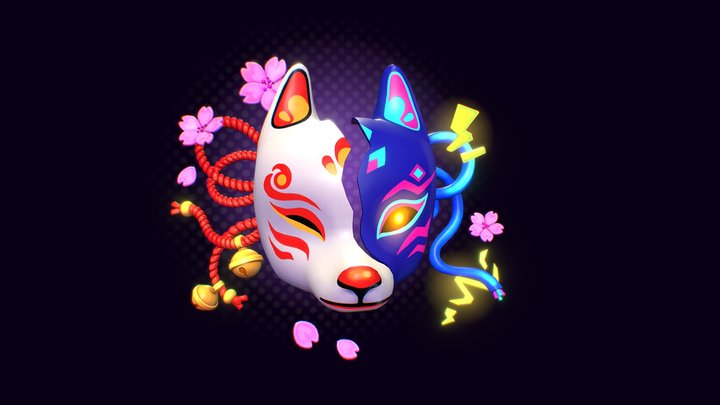 Kitsune mask: past/future 3D Model