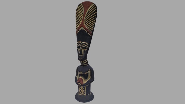 African totem - statue low poly 3D model 3D Model