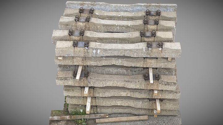Concrete Railway Sleepers II. – Free 3D Model STL