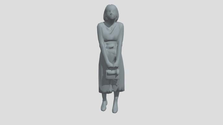 Lowpoly Female Standing – Gratis 3D-model STL