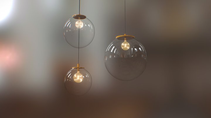 Light Ball Retro Large Light-bulb Lamp 3D Model