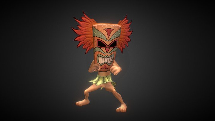 Wandu - Low Poly Cartoon Character (Animated) 3D Model