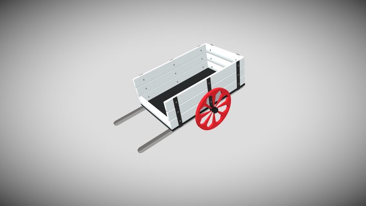 Carreta de madera 3D Model