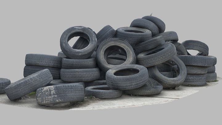 Pile of Old Tires 3D Model