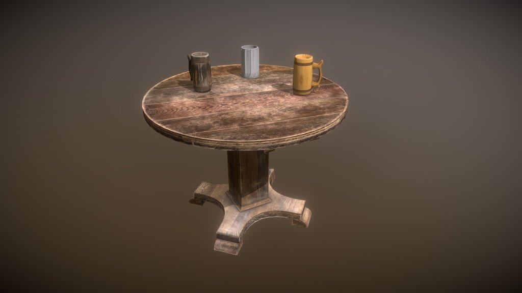 Realistic Wooden Table | HQ Furniture Model