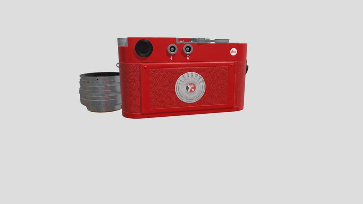 Red Leica M3 camera 3D Model