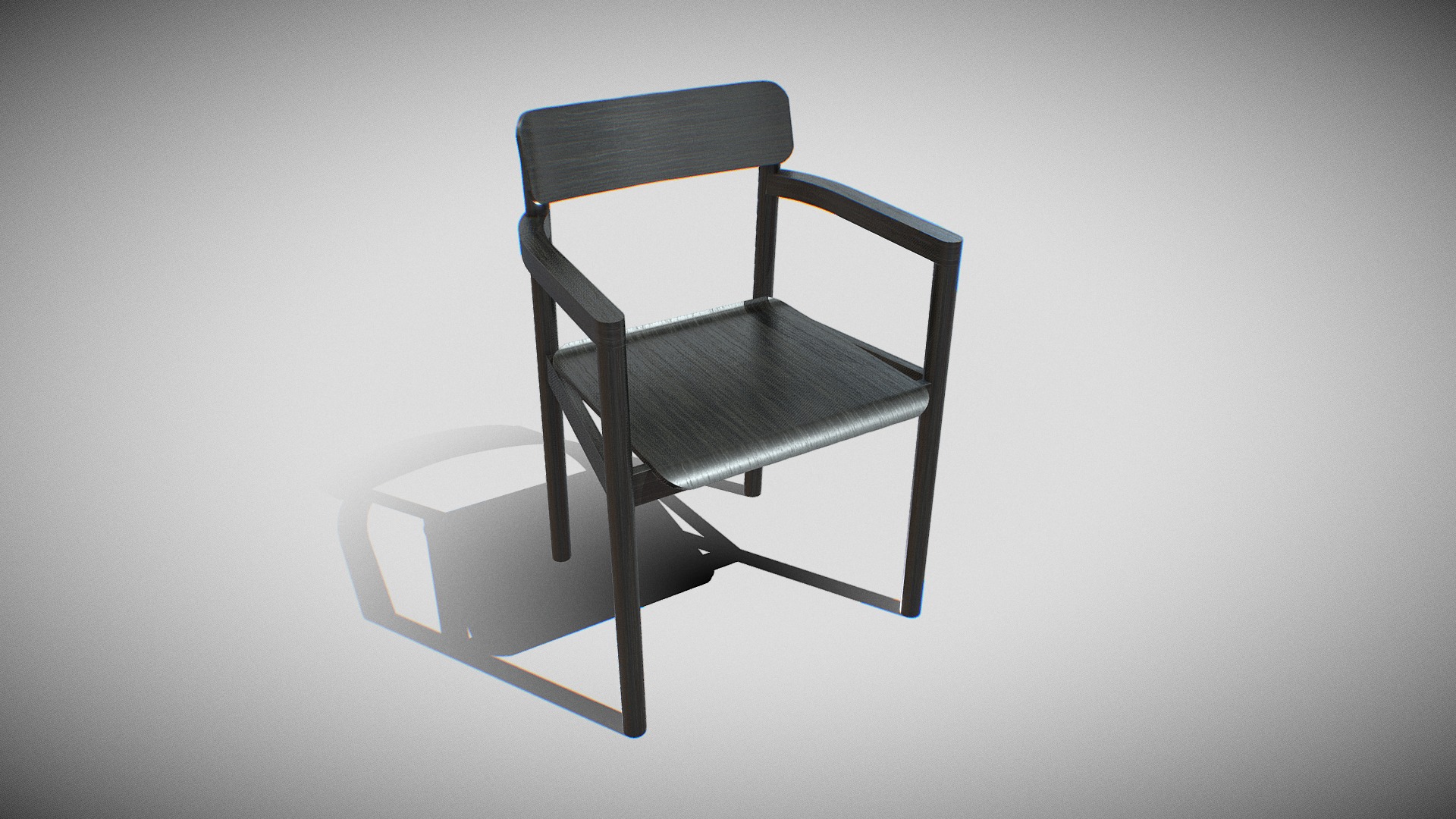 3D model Post Chair-black lacquered - This is a 3D model of the Post Chair-black lacquered. The 3D model is about a chair on a white background.
