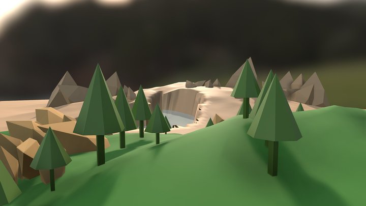 Low Poly Scene 3D Model