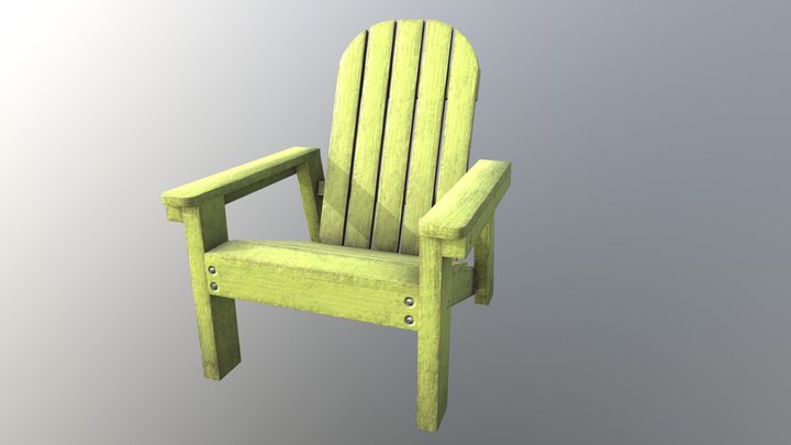 Garden Chair Yellow 3D Model