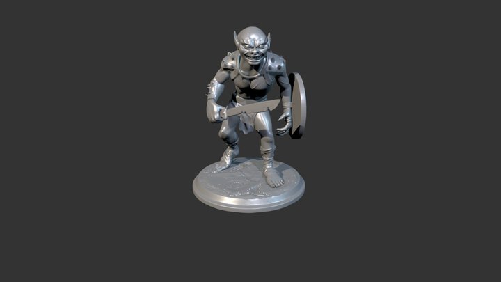 Shield Goblin Minature 3D Model