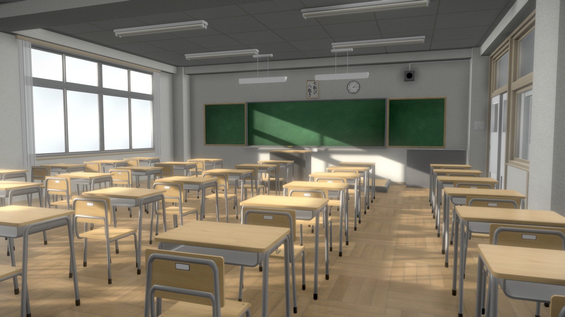 Japanese Modern Classroom 3d Model By Aspsyxia [3ef2c18] Sketchfab