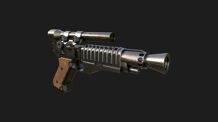 Heavy Blaster Pistol 3D Model