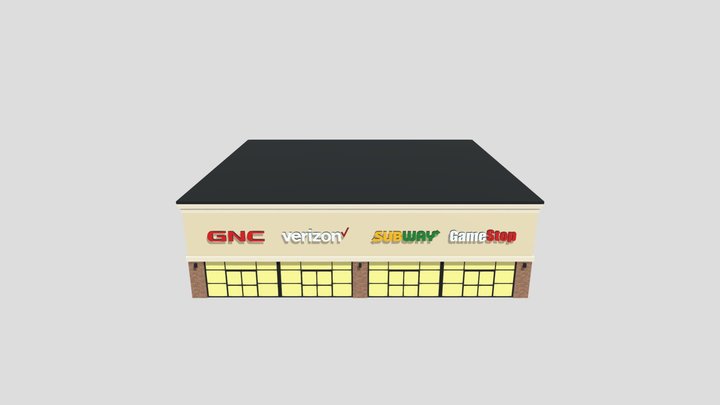 Strip Mall 3D Model