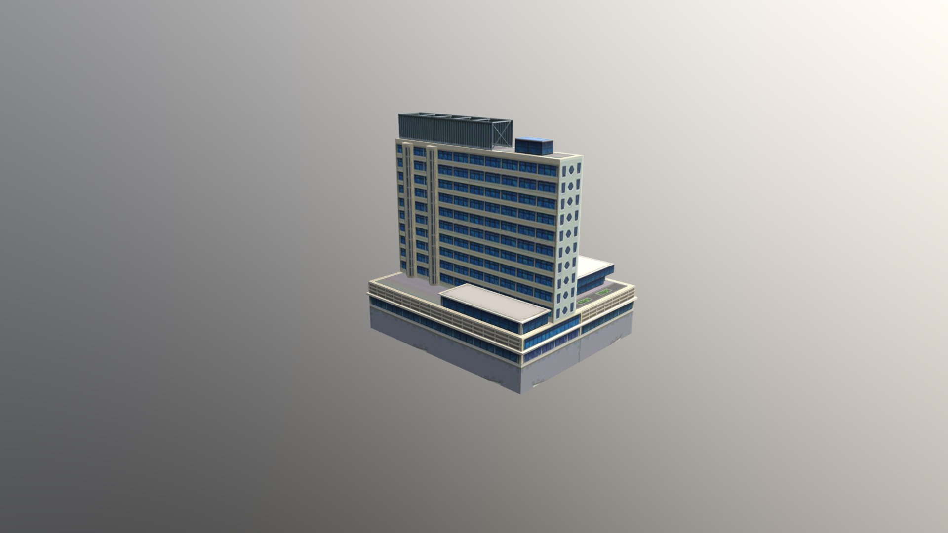 3D model National Center Tower - This is a 3D model of the National Center Tower. The 3D model is about a tall building with a glass front.