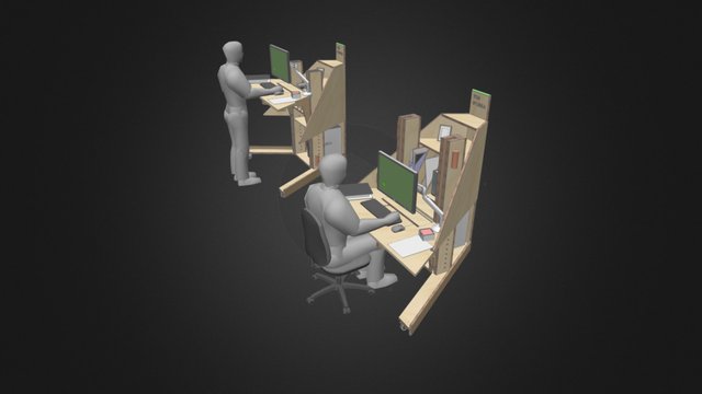 Squad Desk Solo 3D Model