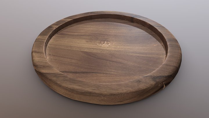 Small Wooden Plate 3D Model