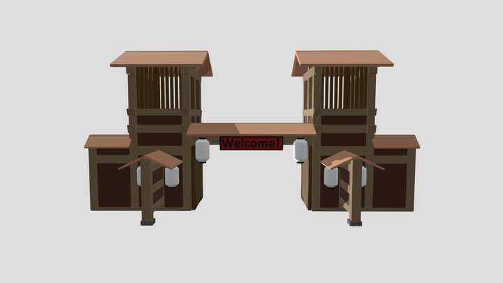 Jubilife village gate 3D Model