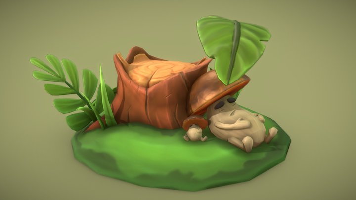 Lazy Mushroom 3D Model