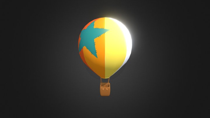 Low poly hot air balloon 3D Model