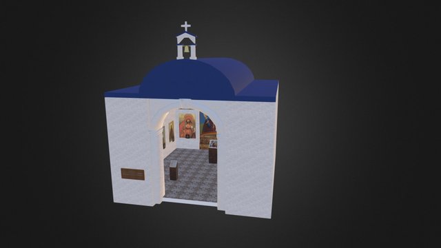 Greek Island Church 3D Model