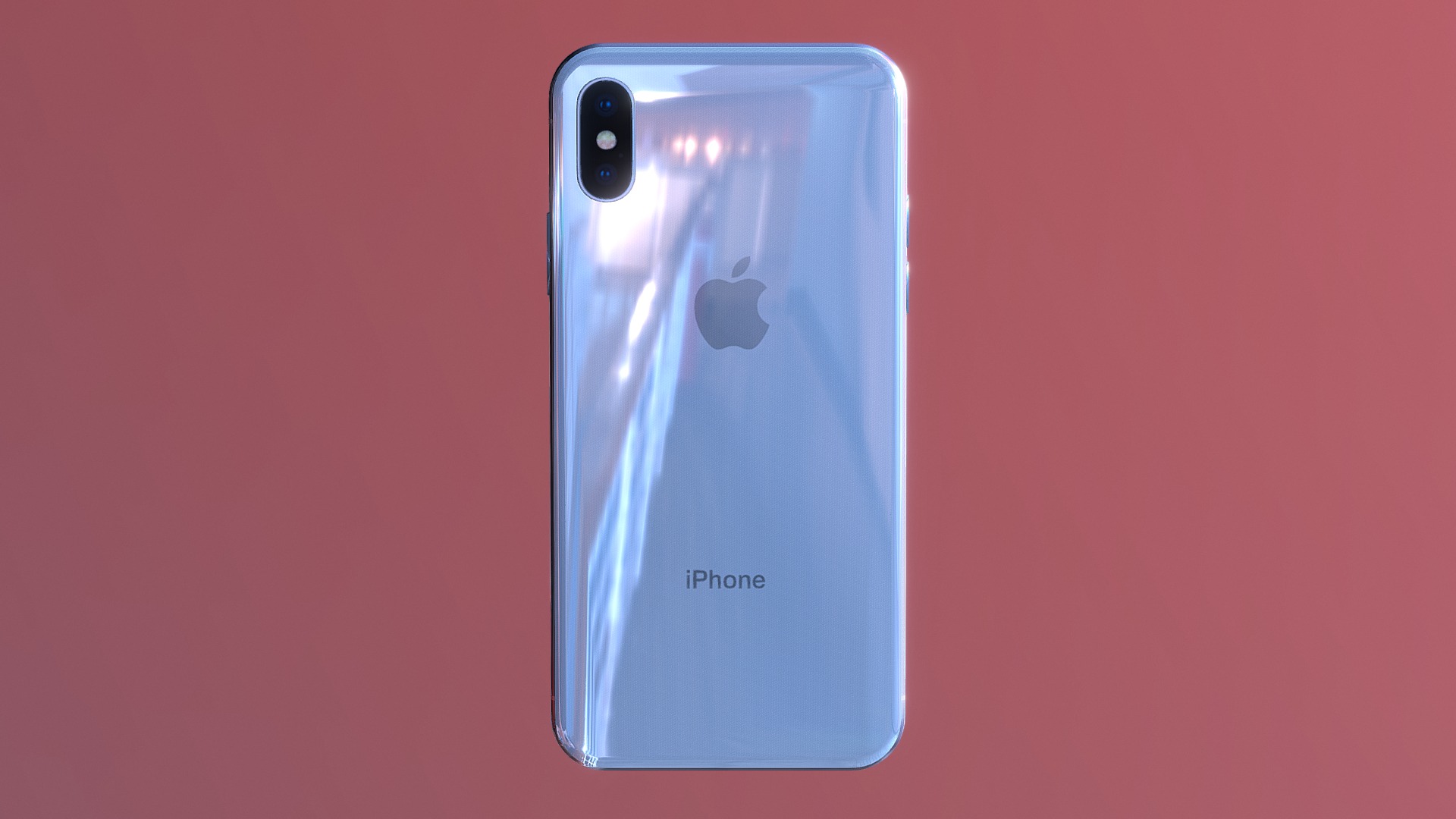 3D model iPhone X - This is a 3D model of the iPhone X. The 3D model is about a cell phone on a pink background.