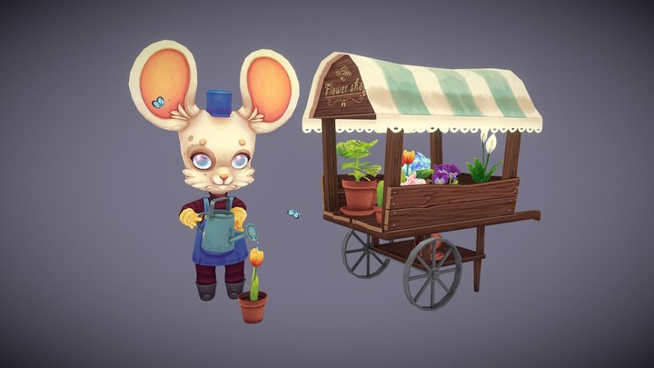 Blind little garden mouse 3D Model