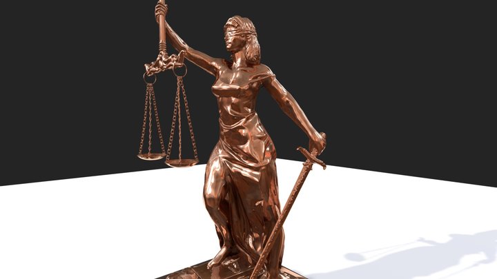 Lady Justice Sculpture 3D Model