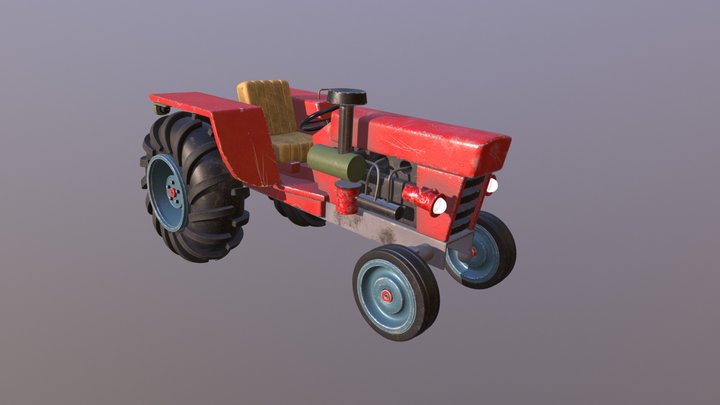 The Red Tractor textured 3D Model