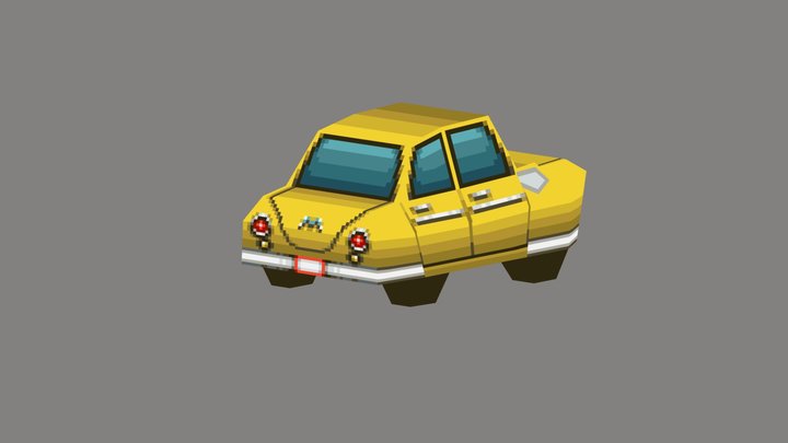 mario kart ds yellow car 3D Model