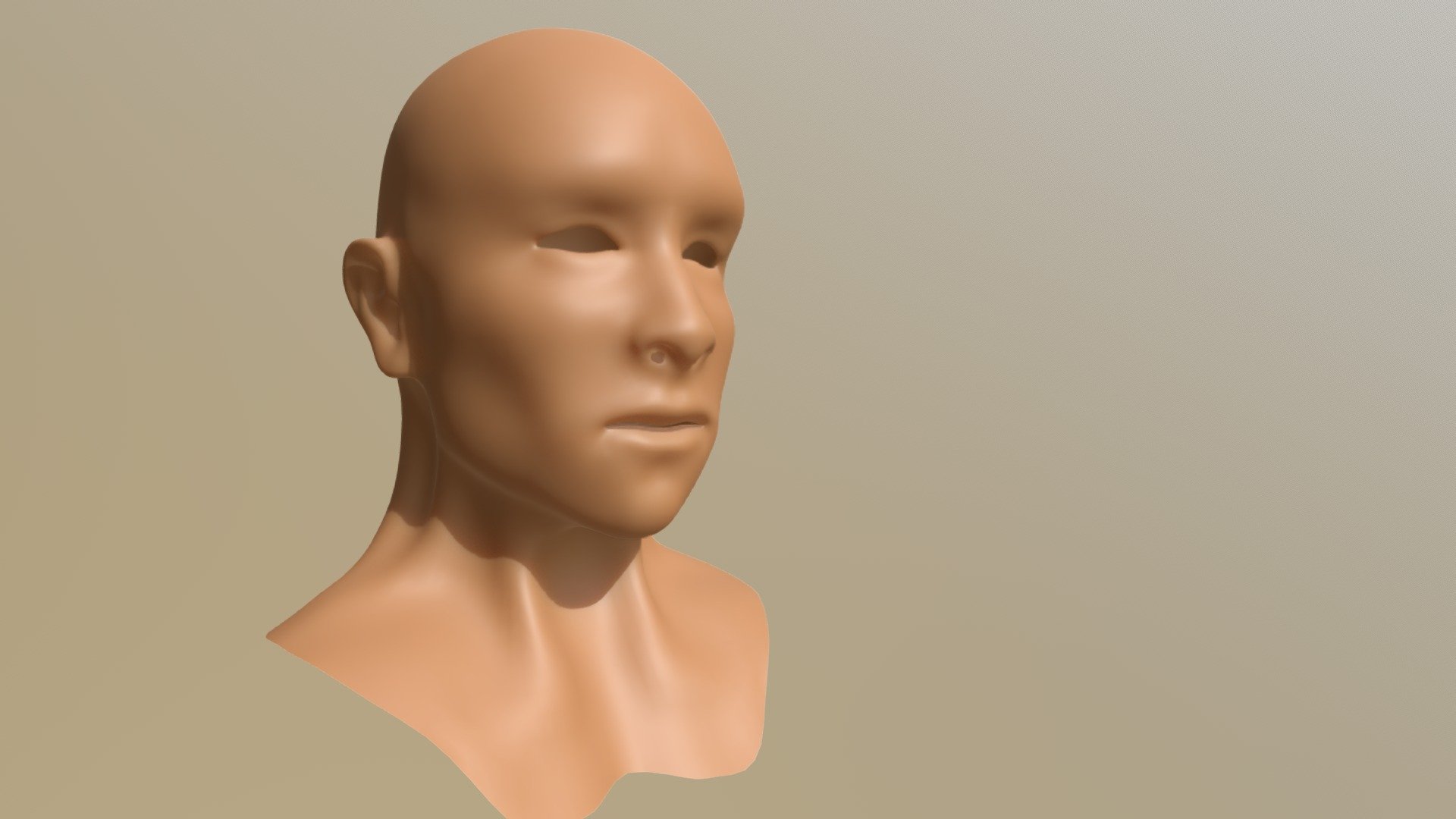 Male Head Mid-Res Topology