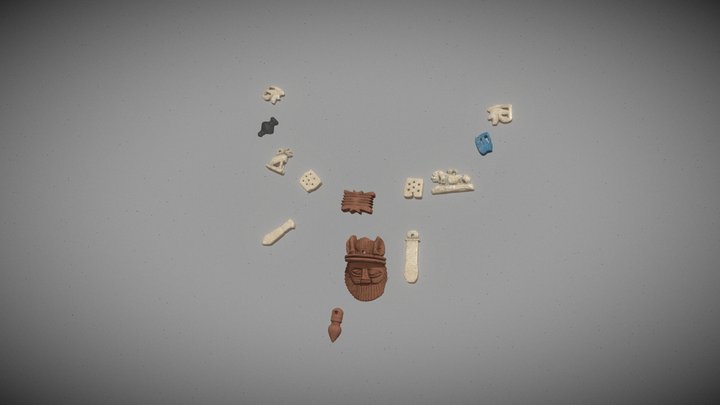 16_ Collana amuleti 3D Model