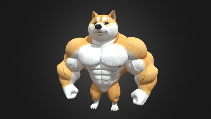 Swole Doge 3D Model