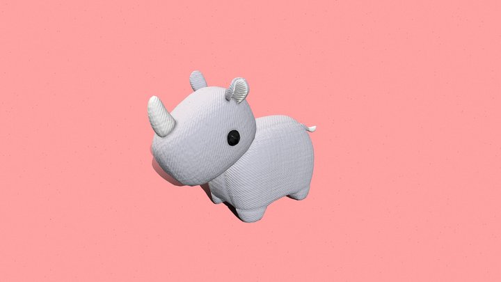 Plushie Rhino 3D Model