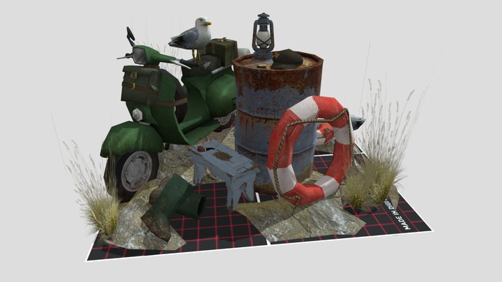 DAE- By the sea. 5 Finished props 3D Model
