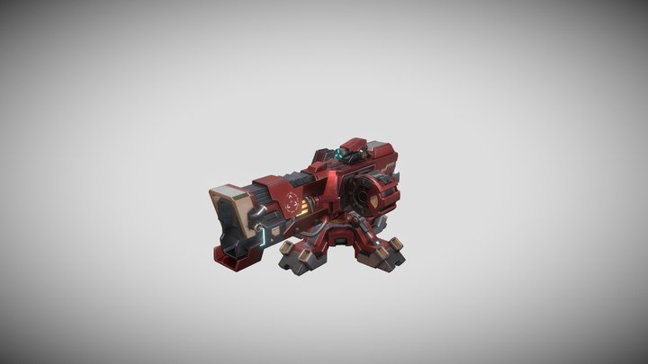 Scifi_Turret_Type1_Advanced 3D Model