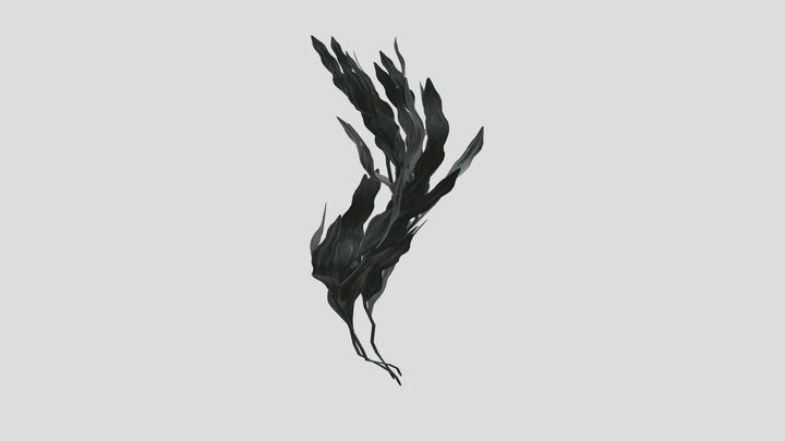 Claret Wiggle Seaweed 3D Model