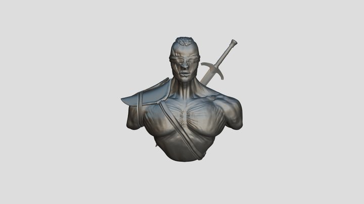 Esculpido Busto Balkur 3D Model